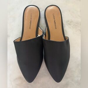 Lucky Brand Leather Pointed Tow Mules